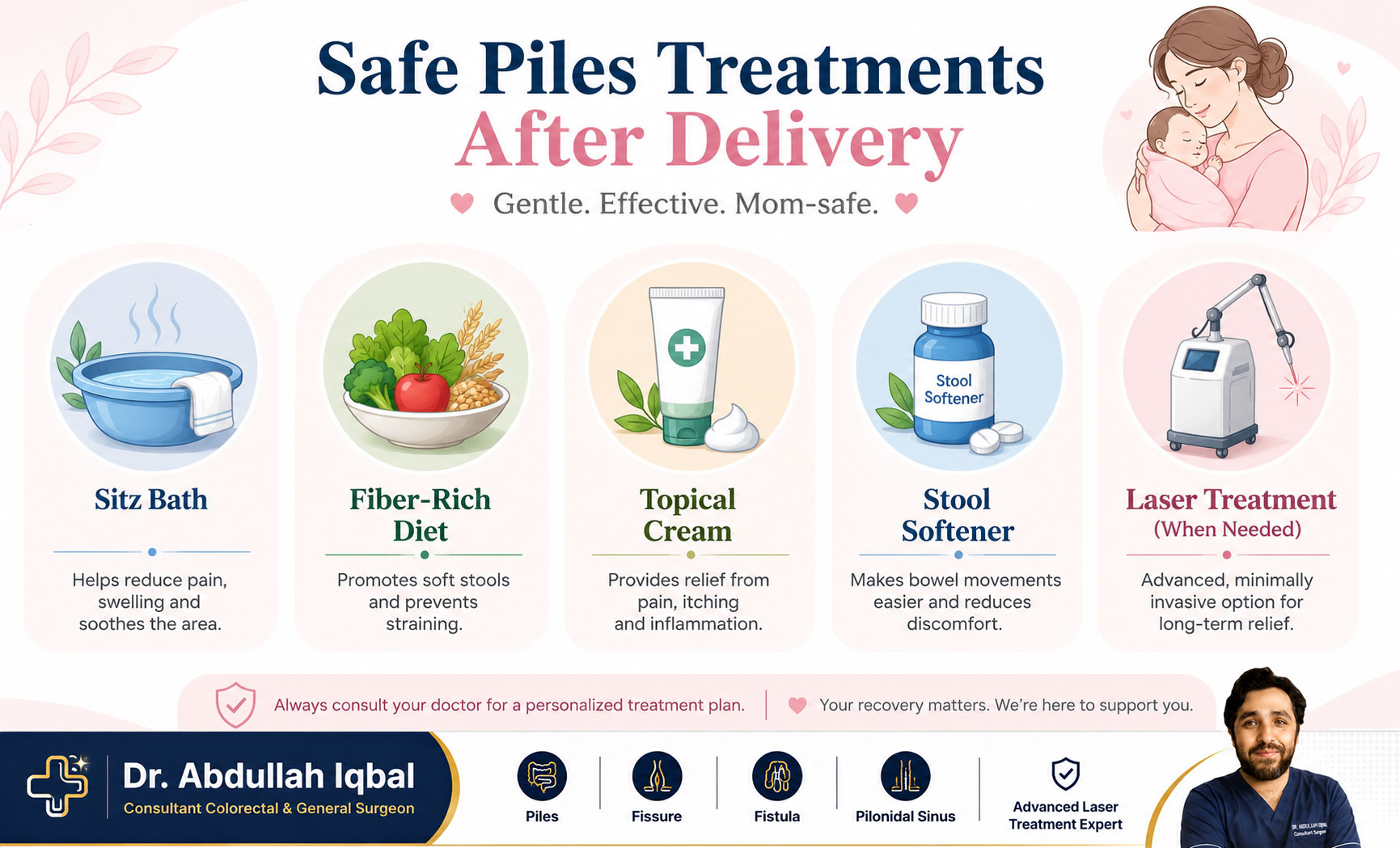 Piles treatment after delivery — safe options for new mothers